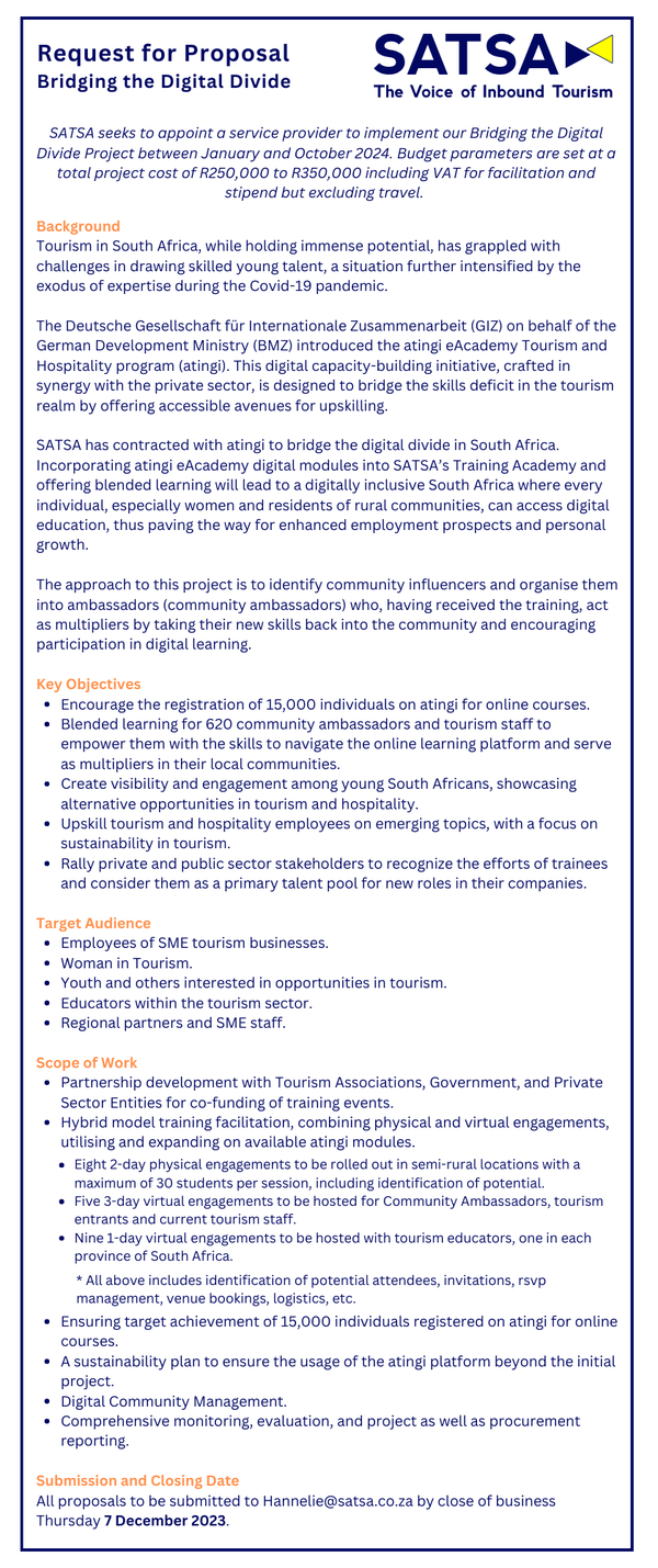 Request for proposal