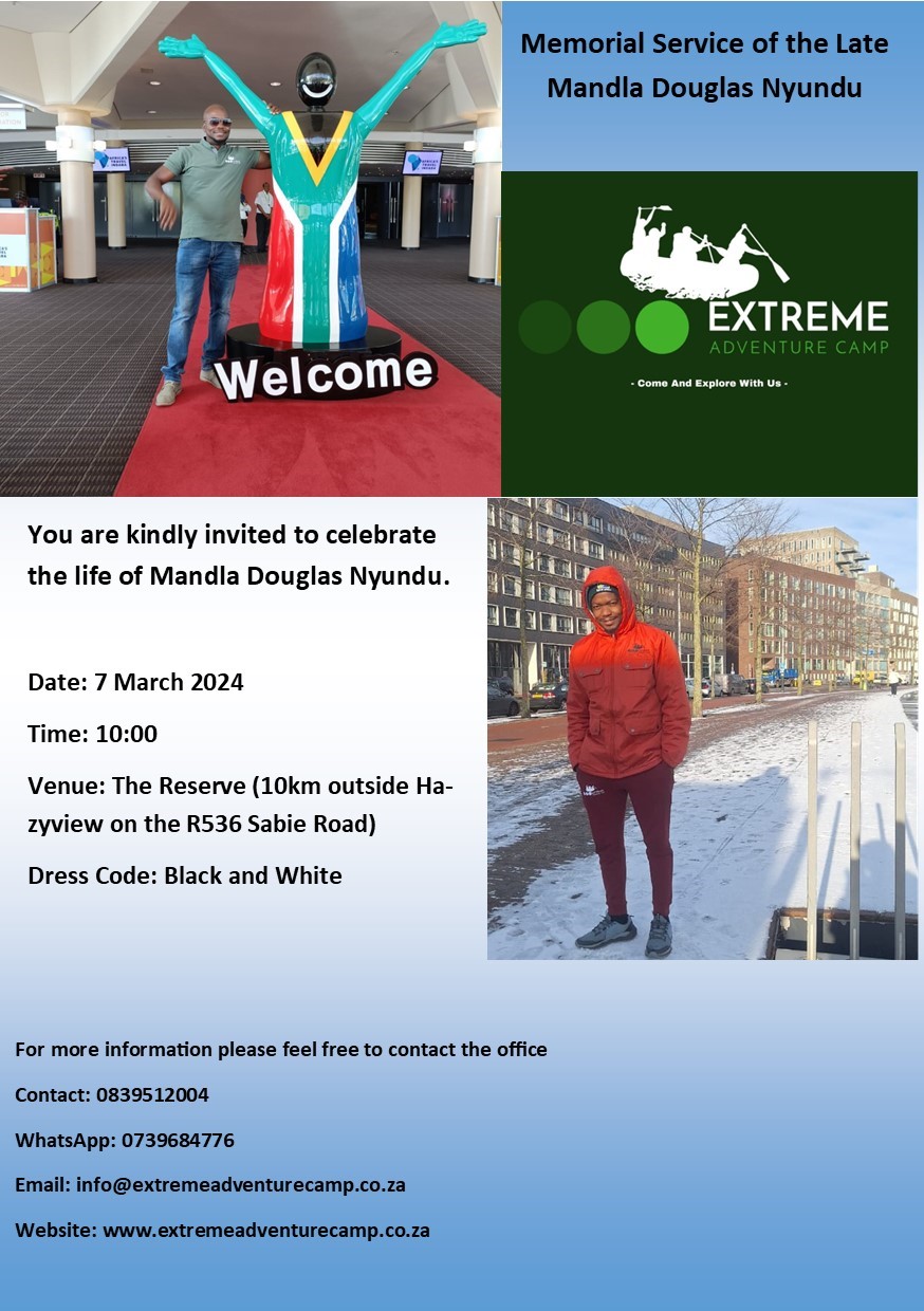 It is with heavy hearts that we share the tragic news of the passing of our esteemed colleague and friend, Mandla Nyundu, a cherished member of Extreme Adventure Camp, one our Incubatee companies on the SATSA incubator. 